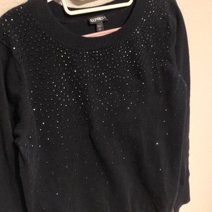 Black Rhinestoned Express sweater